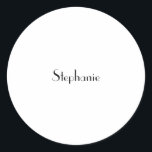 Name Monogram Template Black White Custom Cute Classic Round Sticker<br><div class="desc">Designed with text template for monogram name and elegant two tone background in black and white,  this is great for occasions like weddings,  bridal shower,  birthdays,  anniversary,  Christmas,  holidays etc. You may change the background colour as you wish.</div>