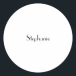 Name Monogram Template Black White Custom Cute Classic Round Sticker<br><div class="desc">Designed with text template for monogram name and elegant two tone background in black and white,  this is great for occasions like weddings,  bridal shower,  birthdays,  anniversary,  Christmas,  holidays etc. You may change the background colour as you wish.</div>