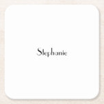 Name Monogram Template Black White Custom Cute Square Paper Coaster<br><div class="desc">Designed with text template for monogram name and elegant two tone background in black and white,  this is great for occasions like weddings,  bridal shower,  birthdays,  anniversary,  Christmas,  holidays etc. You may change the background colour as you wish.</div>