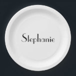 Name Monogram Template Black White Cute Custom Paper Plate<br><div class="desc">Designed with text template for monogram name and elegant two tone background in black and white,  this is great for occasions like weddings,  bridal shower,  birthdays,  anniversary,  Christmas,  holidays etc. You may change the background colour as you wish.</div>