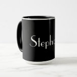 Name Monogram Template Black White Cute Gift 2022 Mug<br><div class="desc">Designed with text template for monogram name and elegant two tone background in black and white,  this makes a beautiful personalized favour or gift for special occasions like weddings,  bridal shower,  birthdays,  anniversary,  holidays etc. You may change the background colour as you wish.</div>