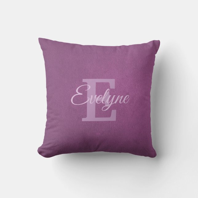 Name Monogram Template Initial Letter E Script Top Outdoor Pillow (Front)