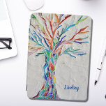 Name Monogram Tree iPad Air Cover<br><div class="desc">This iPad Cover is decorated with a mosaic tree in the colours of the rainbow. Easily customizable with your name or monogram. Use the Customize Further option to change the text size, style or colour if you wish. Because we create our own artwork you won't find this exact image from...</div>