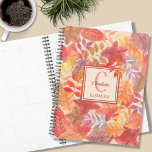 Name Monogram Watercolor  Planner<br><div class="desc">This colourful Planner is decorated with a watercolor leaves pattern in rusts, yellows, and purples. Easily customizable with your name, monogram, and year. Use the Design Tool option to change the text size, style, and colour. Because we create our artwork you won't find this exact image from other designers. Original...</div>