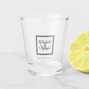 Name & Monogram Wedding Date Shot Glass