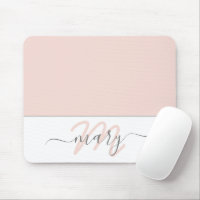 Name Monogram White Rose Pink White Abstract