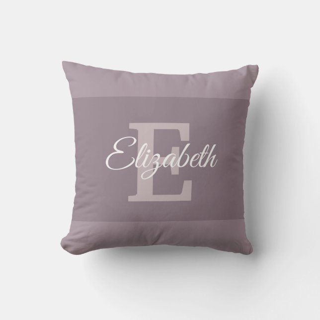 Name Monogrammed Initial Letter E Elegant Script Throw Pillow (Front)