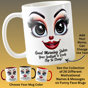 Name Motivation Zahra Fabulous Eyes Funny Face Coffee Mug