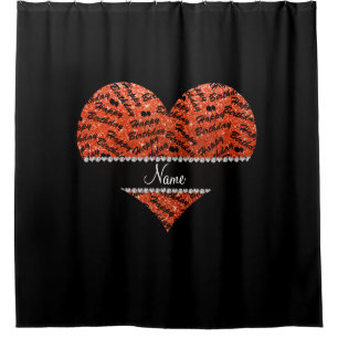 Name neon orange glitter happy birthday balloons