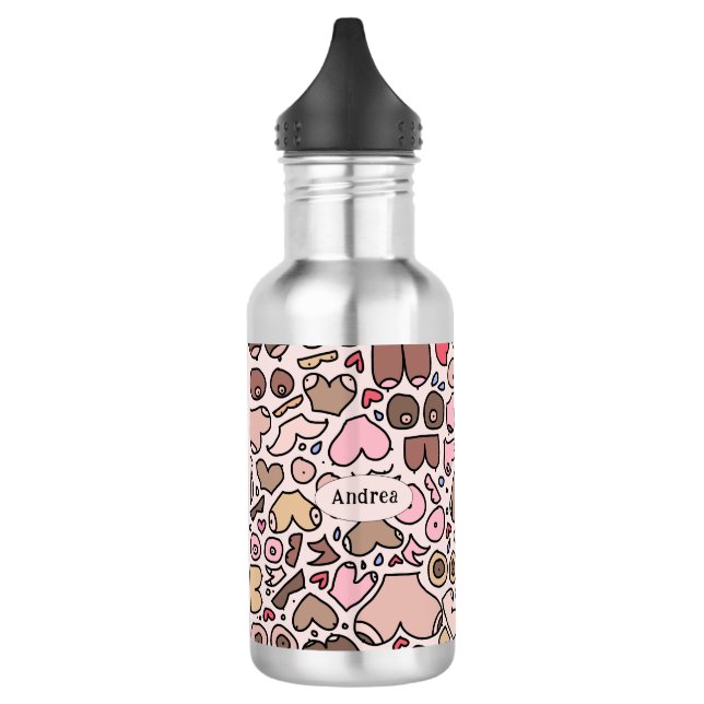 Name neutral breast pattern 710 ml water bottle (Left)