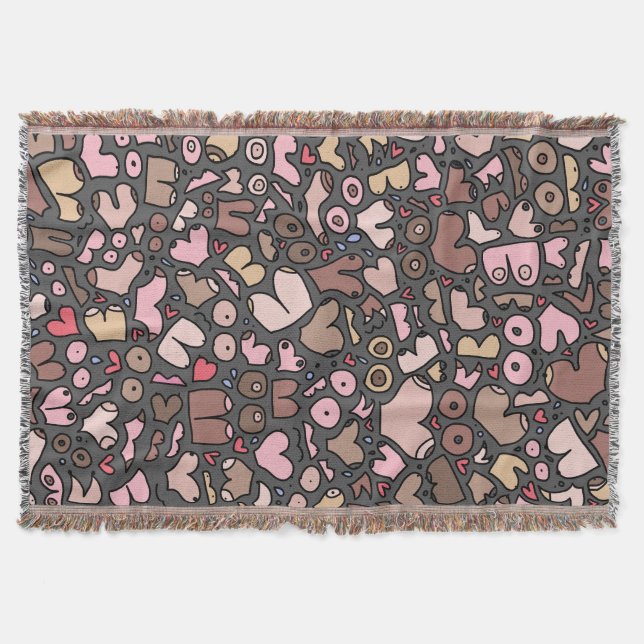 Name neutral breast pattern throw blanket (Front)