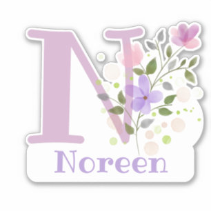 Name Noreen & Initial with Floral Design