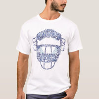 Name & Number Back Print Baseball Catcher T Shirt