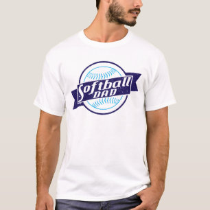 Name & Number Back Print Softball Dad T-Shirt