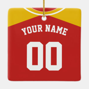 Name & Number Baseball Softball Jersey Template Ceramic Ornament