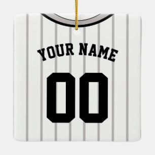 Name & Number Baseball Softball Jersey Template Ceramic Ornament