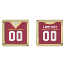 Name & Number Football Jersey Cuff Links
