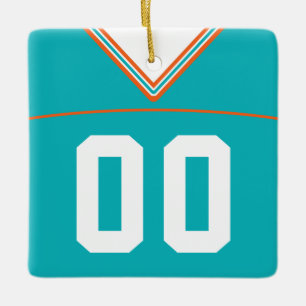 Name & Number Football Lacrosse Jersey Template Ceramic Ornament