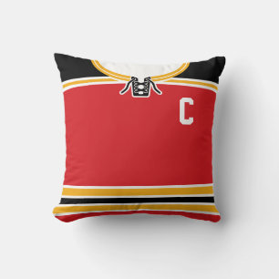 Name & Number Hockey Jersey Template Custom Pillow