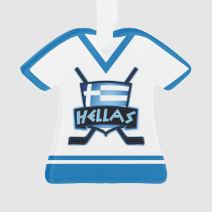 Name & Number Jersey Greece Hellas Logo Ornament