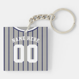 Name & Number Jersey Keyring, Baseball Softball Keychain