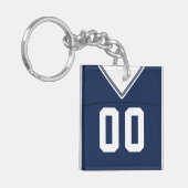 Name & Number Jersey Keyring, Football LAX Keychain (Front Left)