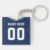 Name & Number Jersey Keyring, Football LAX Keychain (Back)
