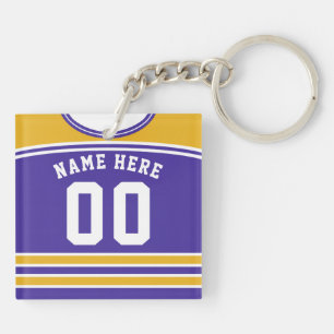 Name & Number Jersey Keyring, Hockey Lacrosse Keychain