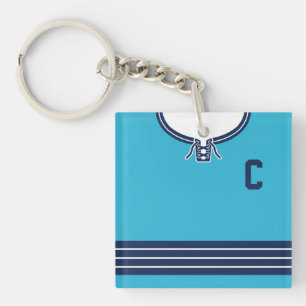 Name & Number Jersey Keyring, Hockey Lacrosse Keychain