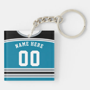 Name & Number Jersey Keyring, Hockey Lacrosse Keychain