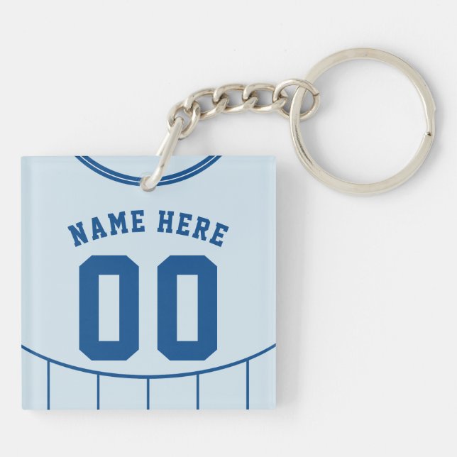 Name & Number Jersey Keyring, Soccer, Football Keychain (Back)