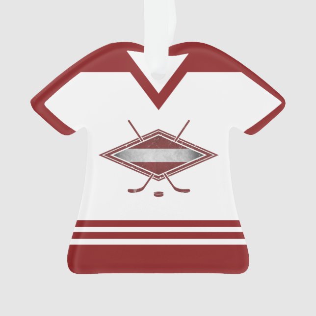 Name & Number Jersey Latvia Logo Ornament (Front)
