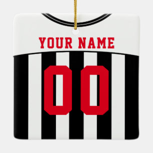 Name & Number Soccer Football Jersey Template Ceramic Ornament