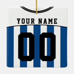 Name & Number Soccer Football Jersey Template Ceramic Ornament