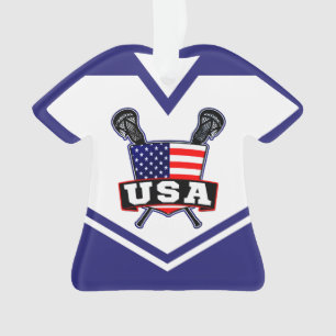 Name & Number USA America Lacrosse Ornament