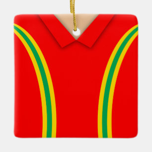 Name & Number Vintage Soccer Jersey Ceramic Ornament