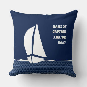 Name of Captain and/or Boat (customizable) Throw Pillow