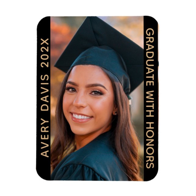 Name of Graduate Photo Year With Honours Degree Magnet (Vertical)