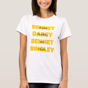 Name of Main Characters from Pride and Prejudice T-Shirt