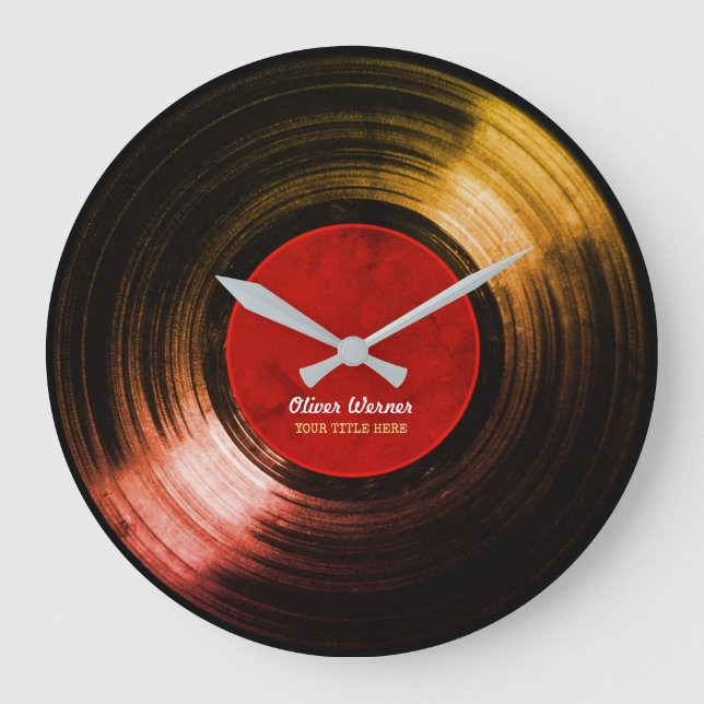 name on a vinyl record large clock (Front)