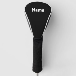 Name on Black background Golf Head Cover
