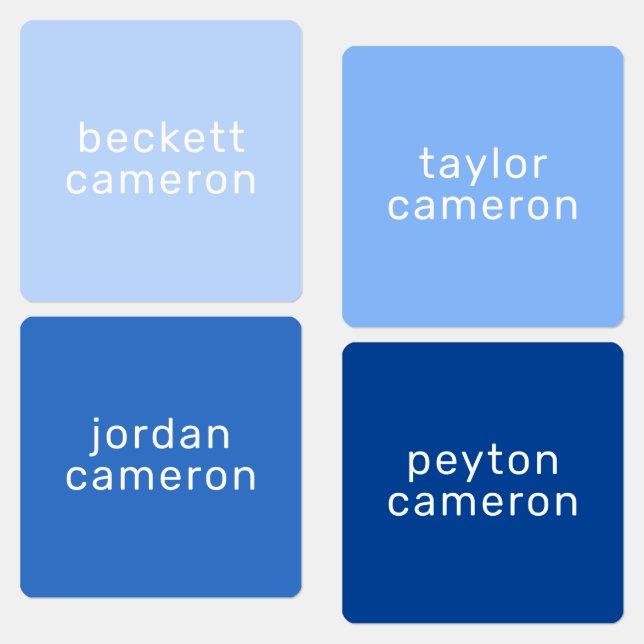 Name on Blue Iron On Clothing (Group)