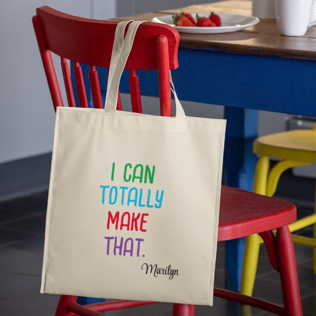 Name on Funny Craft Saying Cotton Budget Tote Bag (Creator Uploaded)