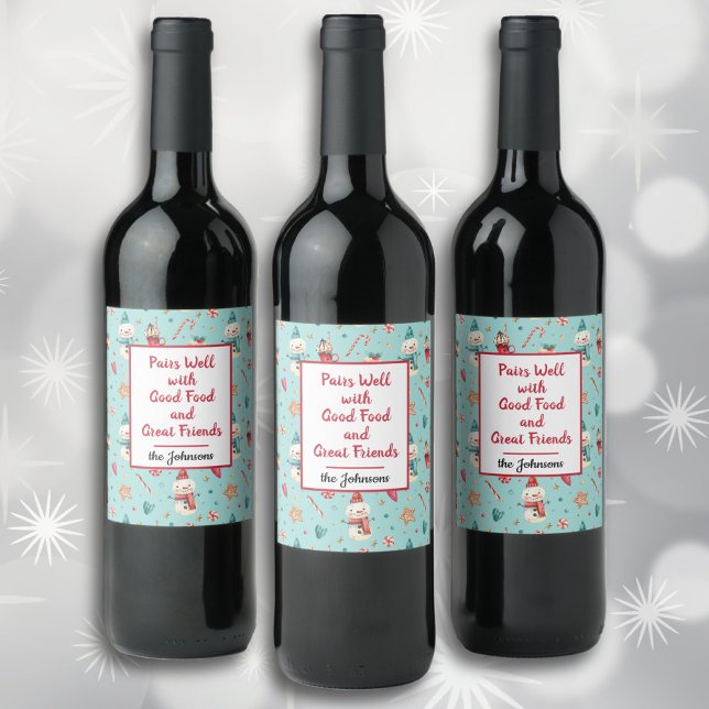 Name on Snowman Sweets Set of (6) Wine Label (Creator Uploaded)