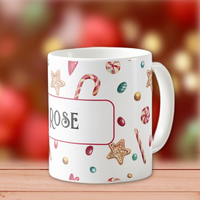 Name or Monogram, Candy & Cookies 11oz Coffee Mug (Creator Uploaded)