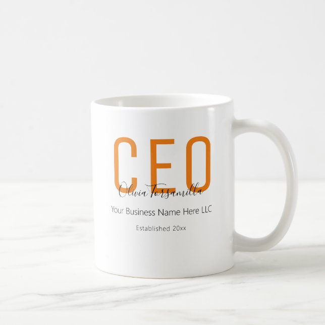 Name Orange Black CEO Coffee Mug (Right)