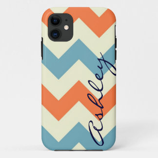 Name orange blue chevron zigzag zig zag pattern id iPhone 11 case
