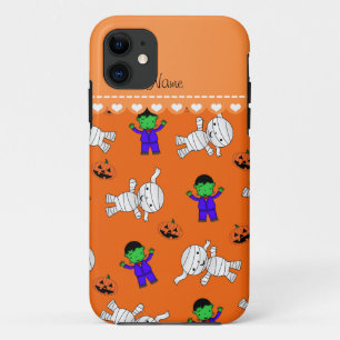Name orange frankenstein mummy pumpkins iPhone 11 case