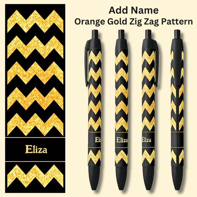 Name  Orange Gold Zig Zag on Black Ink Pen (Creator Uploaded)