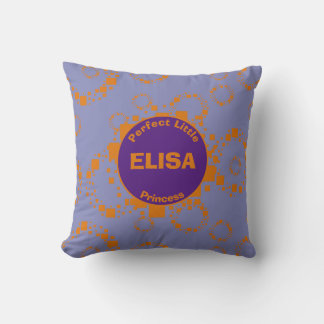 Name Orange Purple Circle Squares Pretty Pattern Throw Pillow